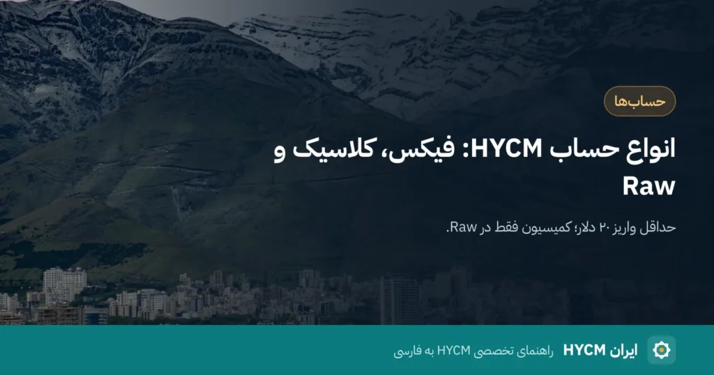 انواع حساب HYCM: فیکس، کلاسیک و Raw، روی عکس تهران و رشته‌کوه البرز